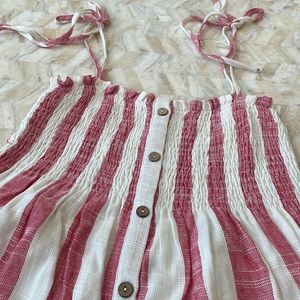Red and white Striped Summer  Dress